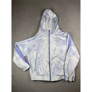 Nike Womens Plus 1X Mesh Full Zip Hoodie Purple White Cloud Wash DH3018-569